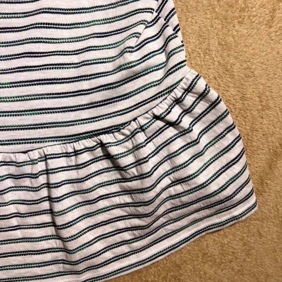 A.N.A A New Approach Women Medium White Blue Green Ruffle Stripe Tank Top (D)‎ - Picture 3 of 9